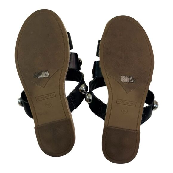 Marc Fischer Prisca Black Strappy with Silver Stud Sandal‎ Shoes Size 6 - Picture 7 of 8